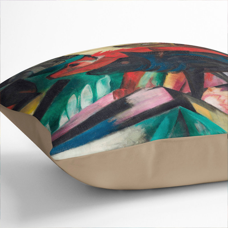 The Wolves Scatter Cushion with Filling, 40cm H x 40cm W x 15cm D, Stone