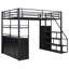 Lit mezzanine en métal avec rangement - Escalier, garde-robe, tablettes, casiers-1289696793