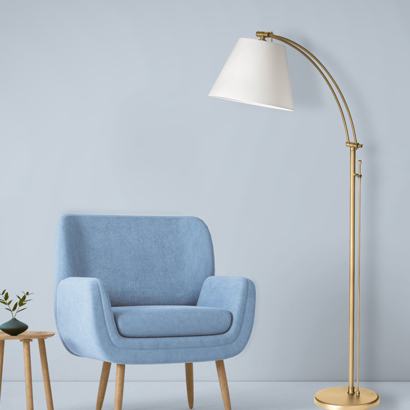 Lampe sur pied arquée 61 po Naiya, Laiton vieilli