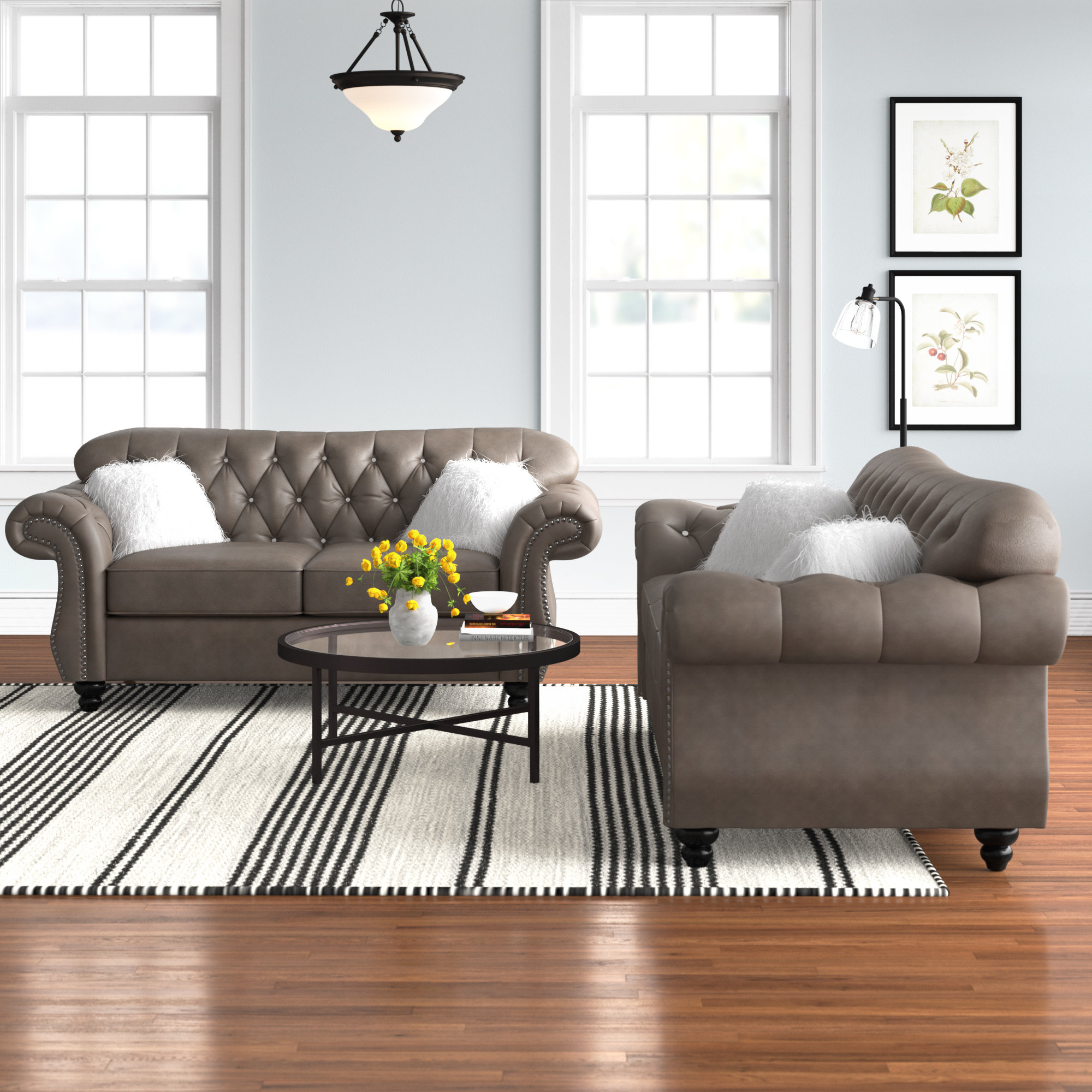 Canora Grey Ashaz 2 Piece Faux Leather Living Room Set & Reviews | Wayfair