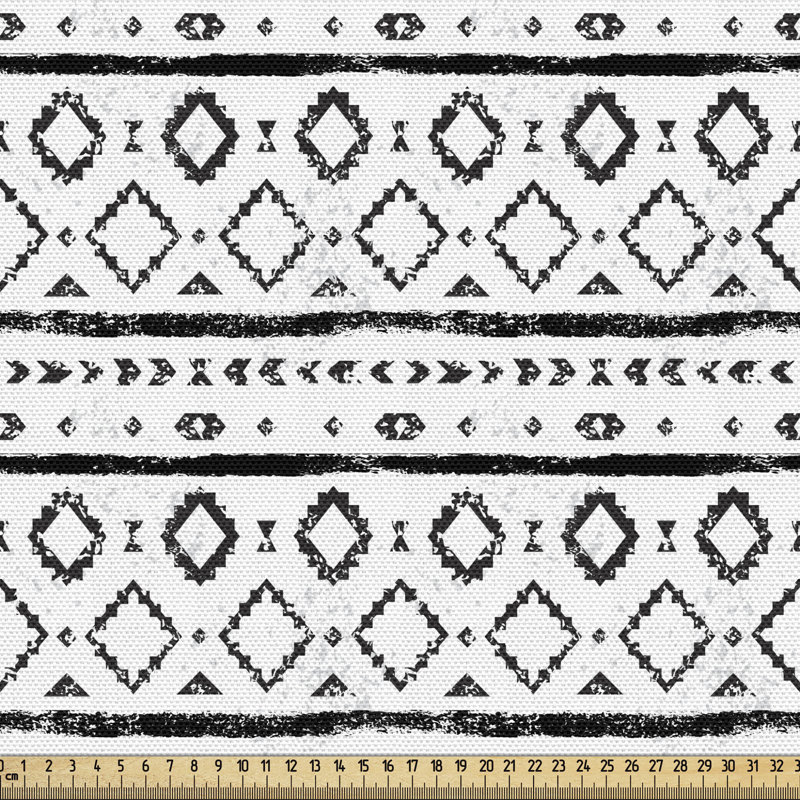 Tissu noir et blanc Ambesonne, l 58 po x L 180 po