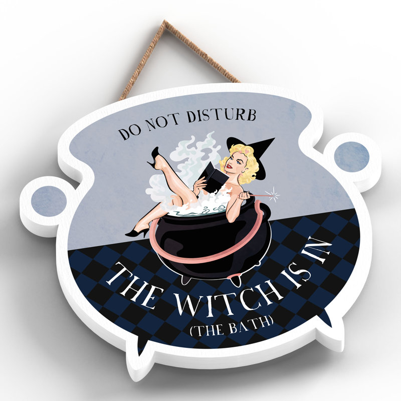 Do Not Disturb Witch Humour Wooden Cauldron Plaque Wall Décor