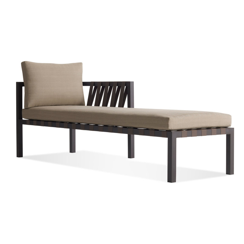 Jibe Right Arm Chaise, Sunbrella Taupe, Carbon