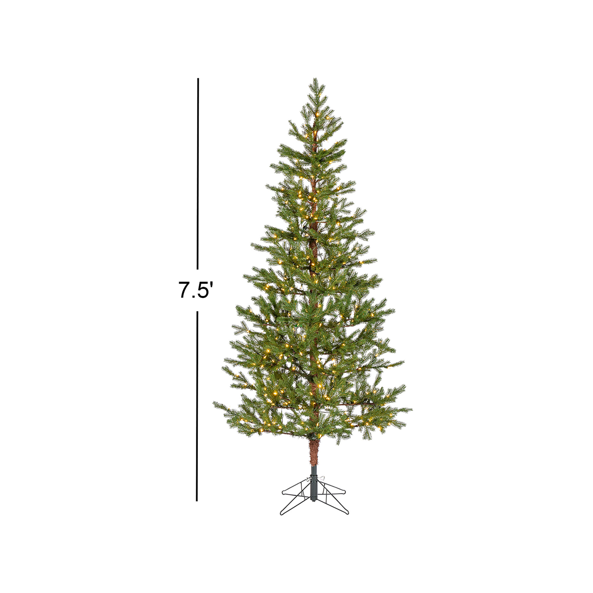 Gerrold Lighted Artificial Pine Christmas Tree, 7.5'