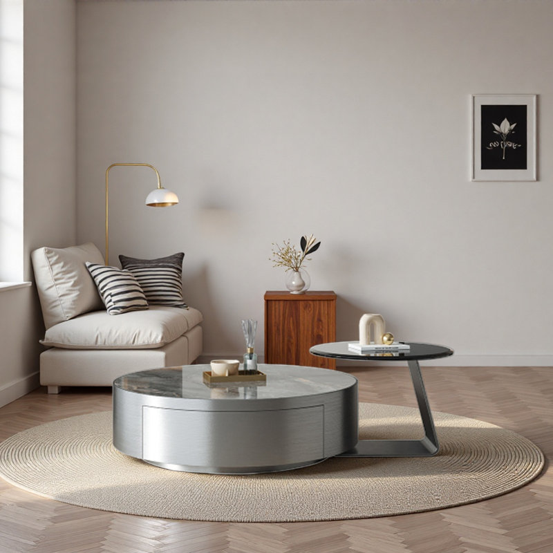 Table basse italienne de luxe, H 11,8 po x l 39,4 po x P 39,4 po