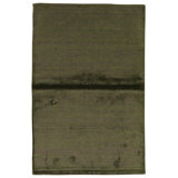 Hand Knotted Area Rug in Rust And Gray