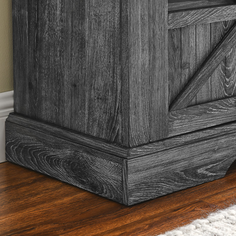 60" Farmhouse Style Electric Fireplace Tv Stand With Remote Control, Dark Oak 