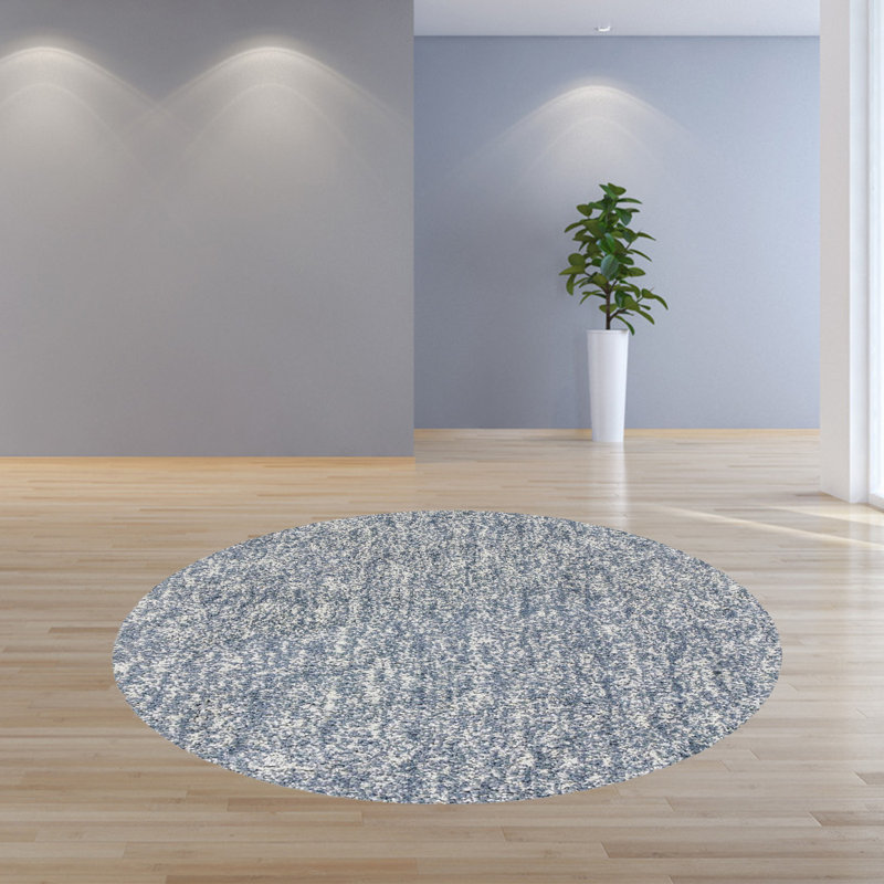 6' Round Slate Heather Plain Indoor Area Rug, Round 8'
