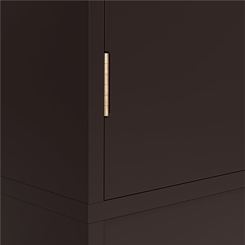 Keedyn 77" H Freestanding Over-the-Toilet Storage Rack and Cabinet, Espresso