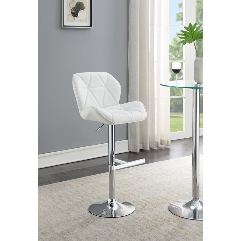 Tabouret de bar en cuir, Blanc