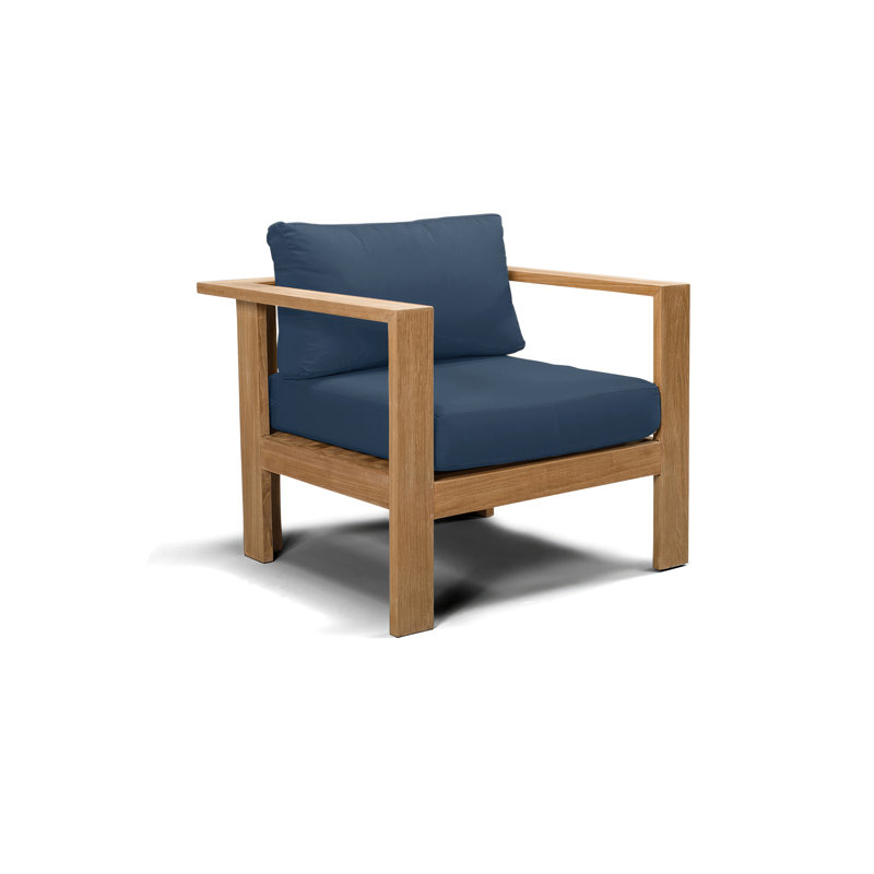 Chaise de patio en teck avec coussin Sonoma, Toile lin Sunbrella®