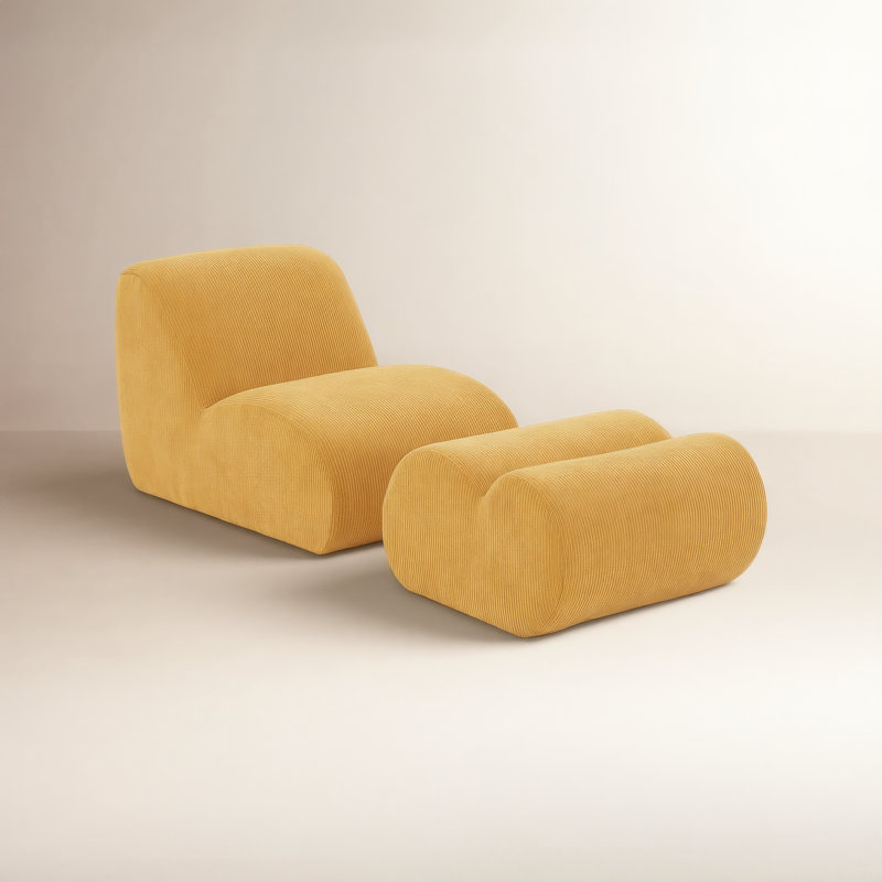 Fauteuil de chambre avec repose-pieds de 25,6 po Sal