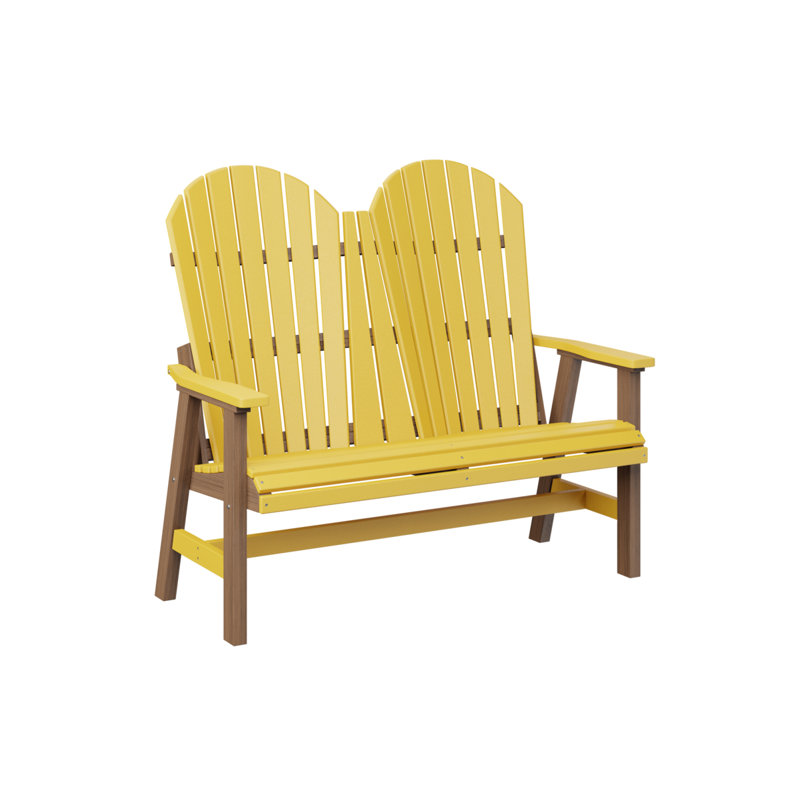 Causeuse Berlin, Sunburst Yellow Top/Antique Mahogany Base