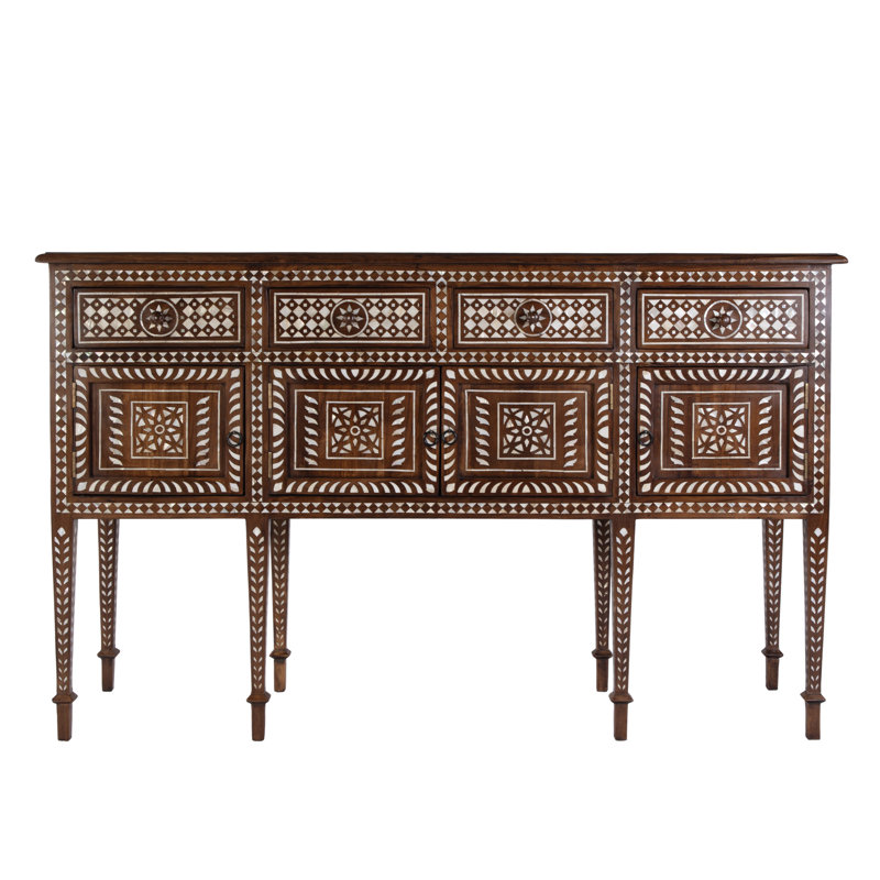 Manali 60 in. W Mother of Pearl and Wood Console Table
