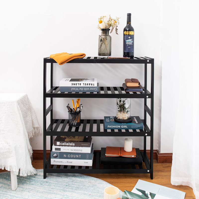 12 Pair Shoe Rack, Black
