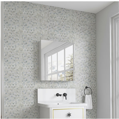 24'' W x 26'' H Surface Frameless Mirror Medicine Cabinet, Beveled Mirror Edges Bathroom Medicine Cabinet, Left opening door