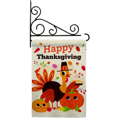 Double Sided 18.5'' H x 13'' W Polyester Thanksgiving Flag Set