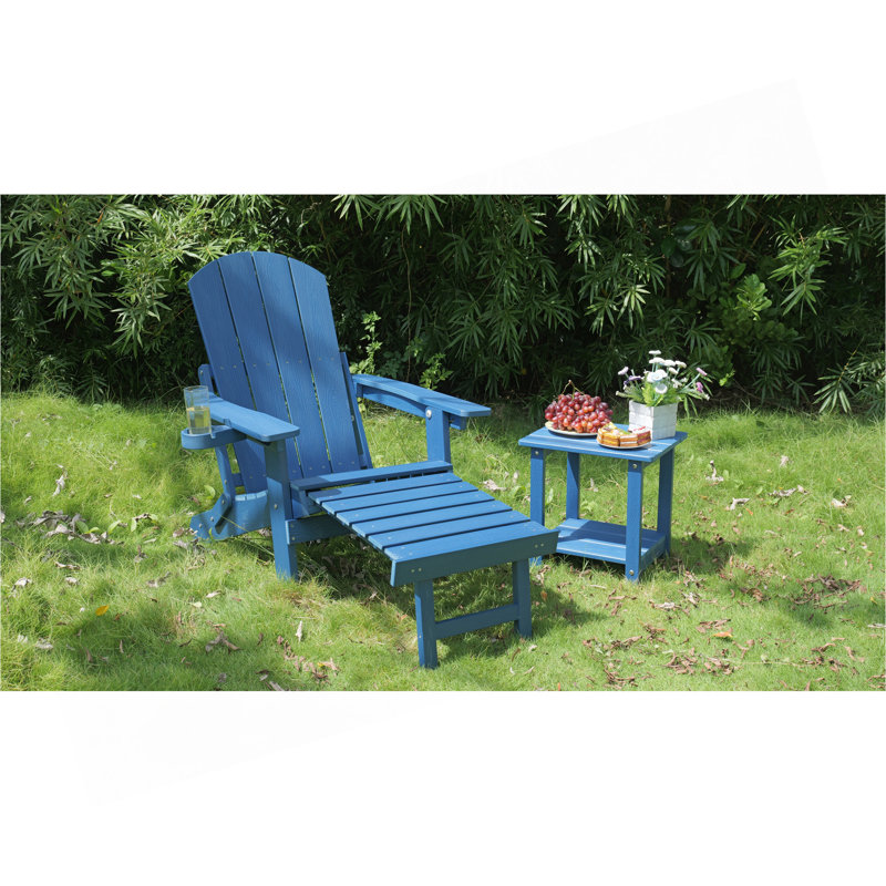Méridienne d'extérieur réglable avec porte-gobelet, Bleu très foncé