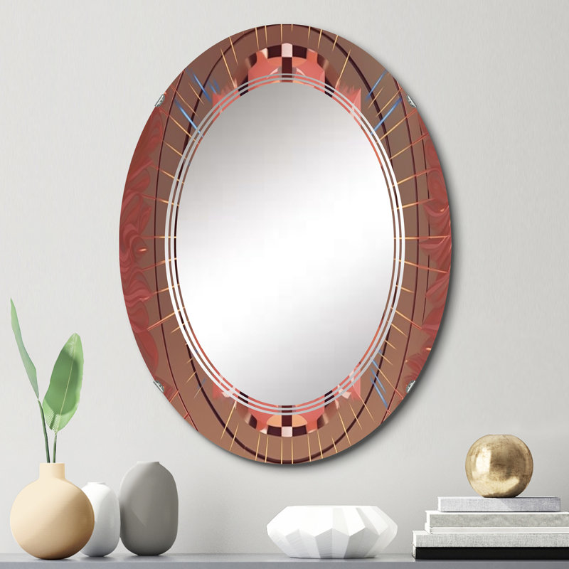 Zaurak - Miroir mural moderne ovale, 30 po x 20 po