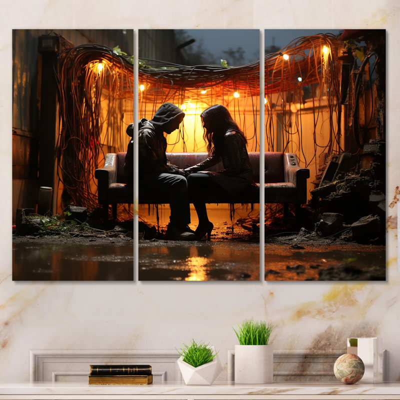 Street Art, Muse romantique - Art mural romantique femme, Toile tendue, H 28 po x l 36 po x P 1 po