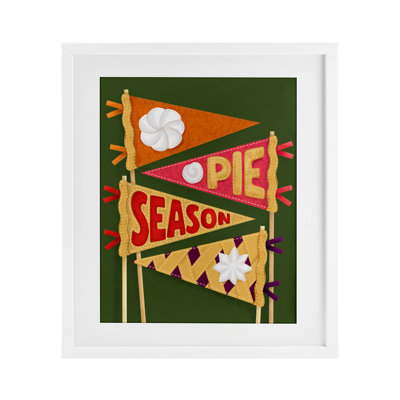 Pie Season Pennants Framed Print Under Glass, design by Jilly Jack Designs