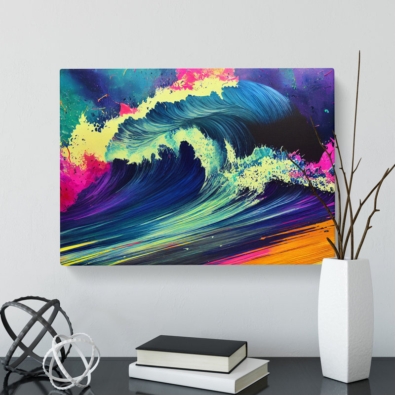 Paint Splash Ocean Wave Vol.1 Abstract - Wrapped Canvas, 35cm H x 50cm W x 3cm D