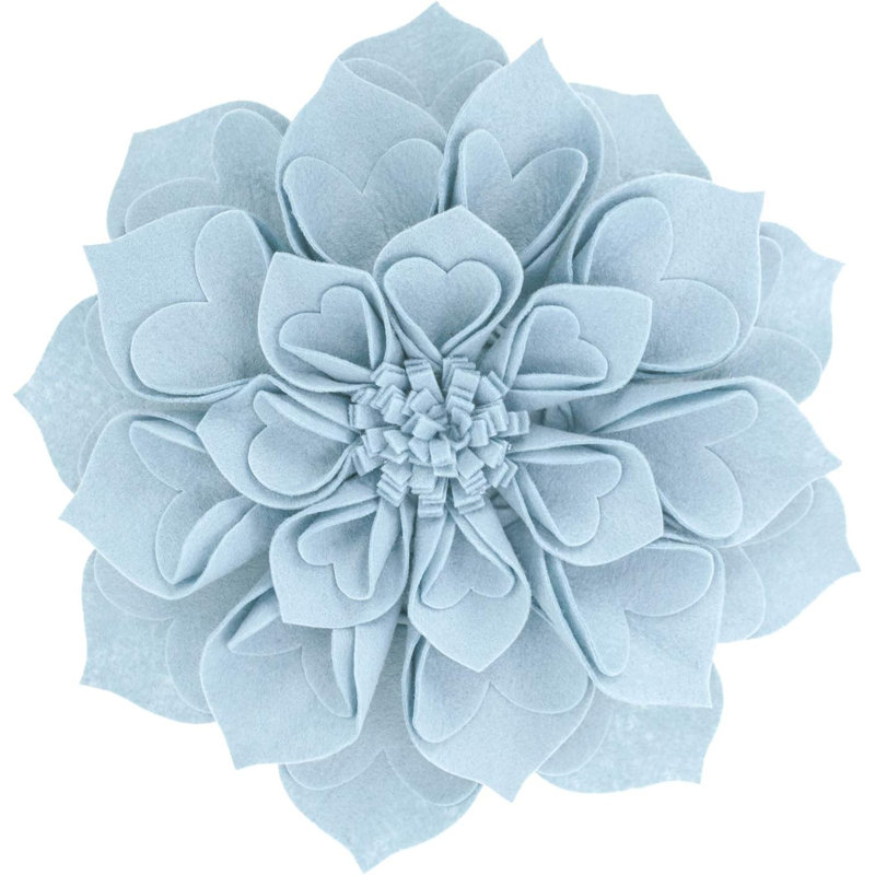 Housse de coussin Floral, 13 po x 13 po, Turquoise