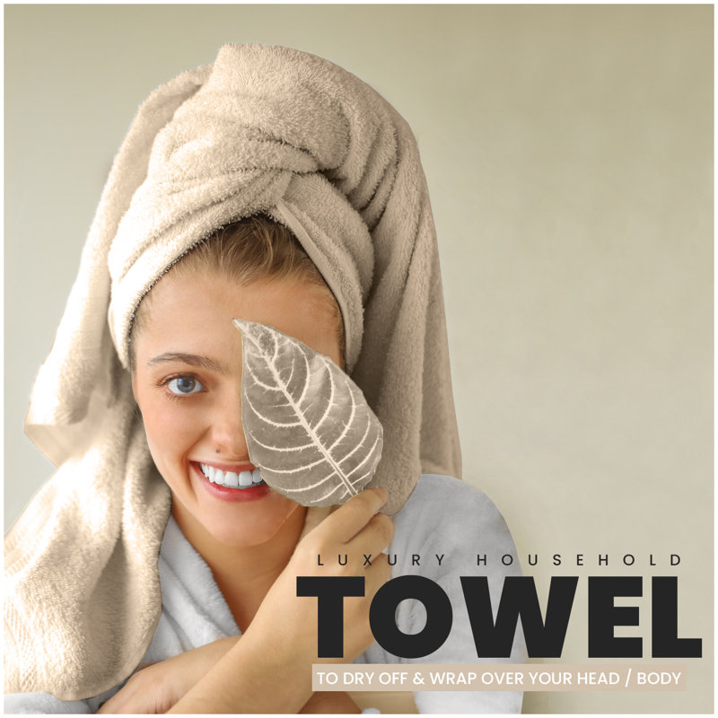 Kensington Luxury Cotton Bathroom Towel Set, Super Soft & Quick Dry – Face, Hand & Bath Towels for Everyday Home Use, Natural