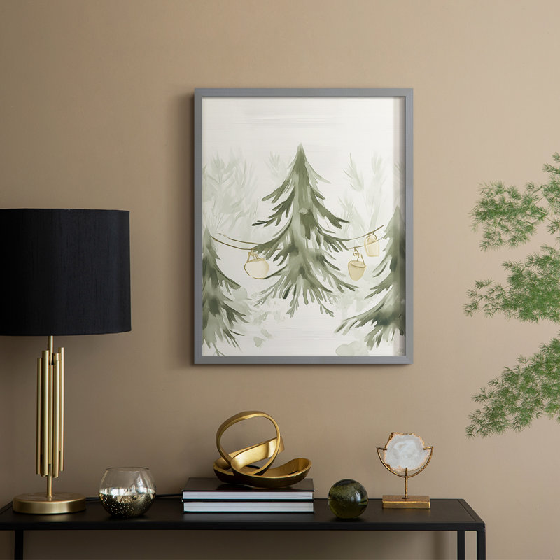 «Christmas Holiday Art CDXVI», reproduction encadrée - bois massif, Gris, H 15 po x l 12 po