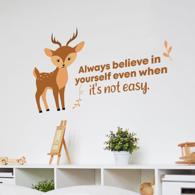 Adhésif décoratif en vinyle "always Believe cute Deer"