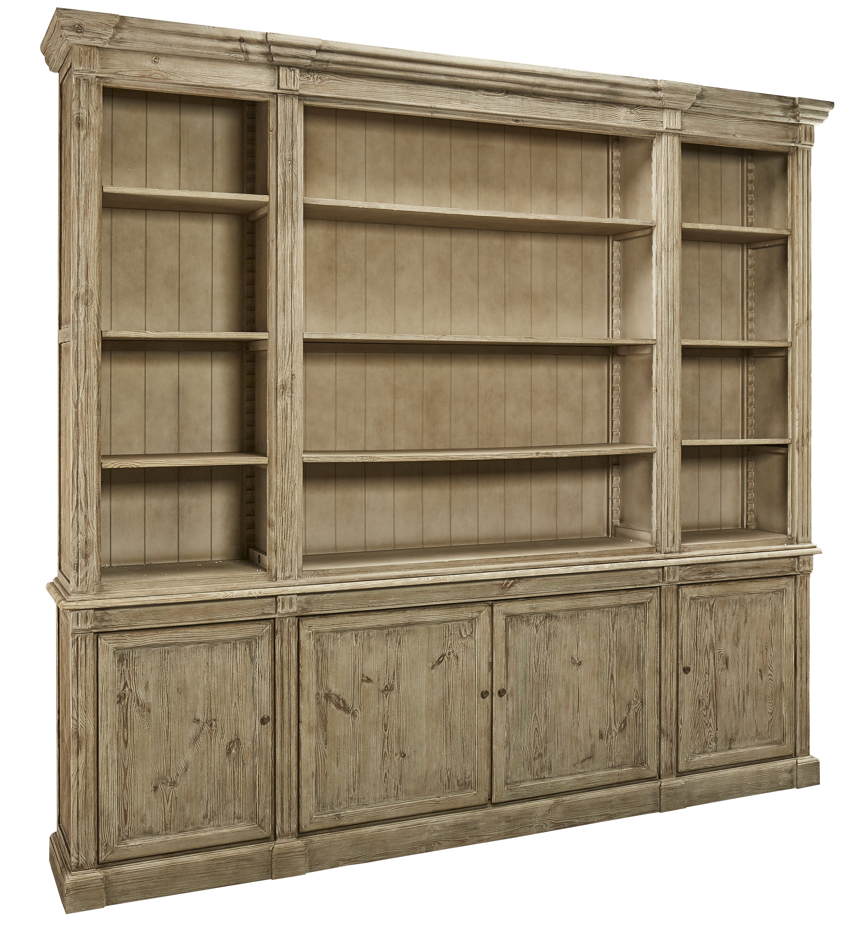 Modern Farmhouse Linder 95" Solid Wood Library Bookcase