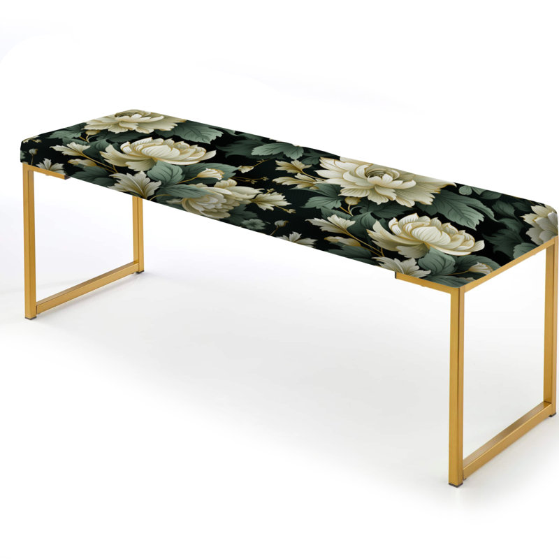 Banc vert en damas vert, Poésie de damas pour l'amour des pivoines vertes