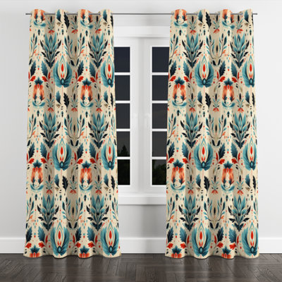 Aymon - Ikat Velvet Blackout Grommet Curtain - 1 Panel
