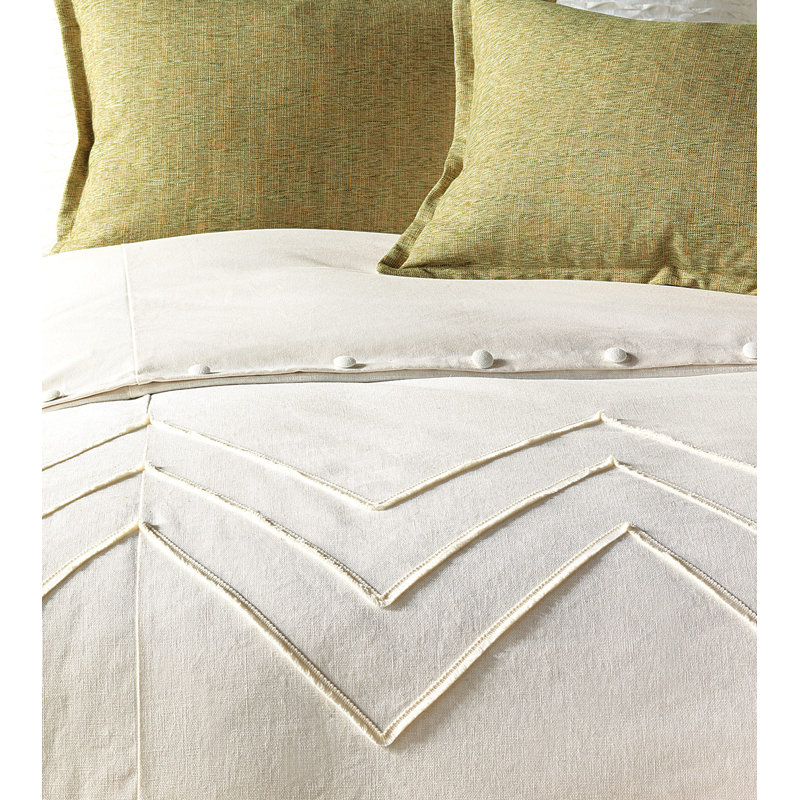 Sandler Linen Blend Chevron Zig Zag Button-Tufted Comforter, Daybed Comforter