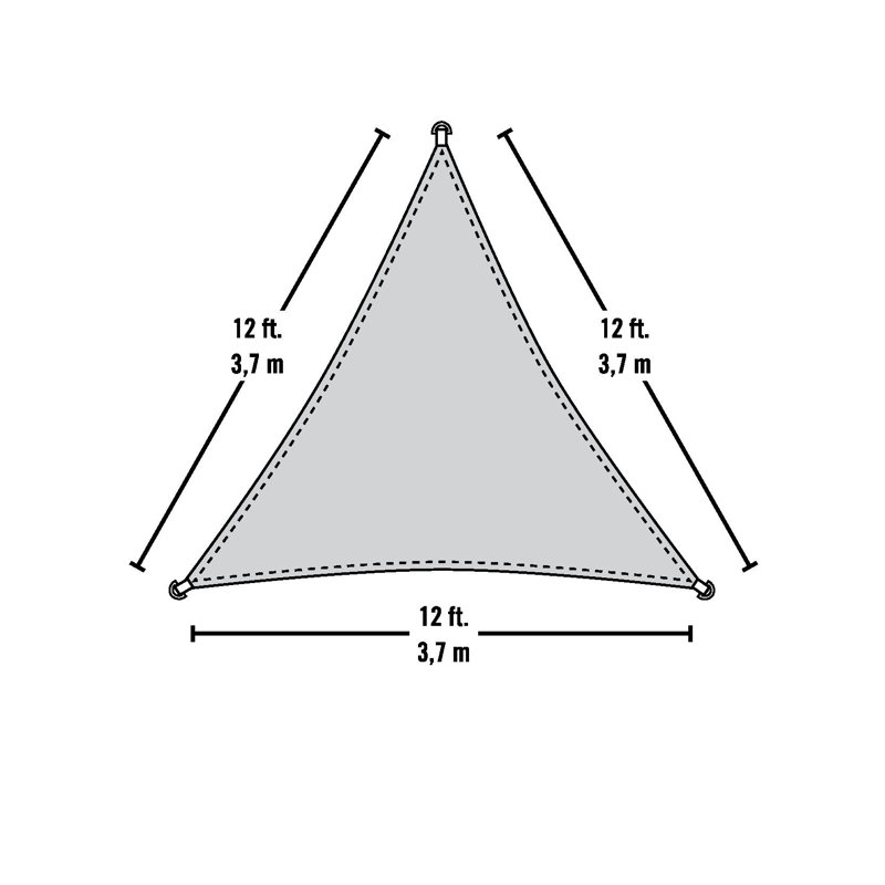 Voile d'ombrage triangle sable, Triangle 144 po