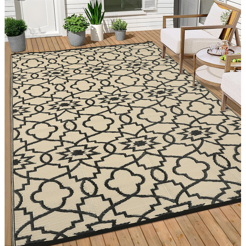 Outdoor Rug Reversible Plastic Straw Rug RV Mat, Indoor Outdoor Carpet for Patio, Camping, Balcony, Deck, Backyard