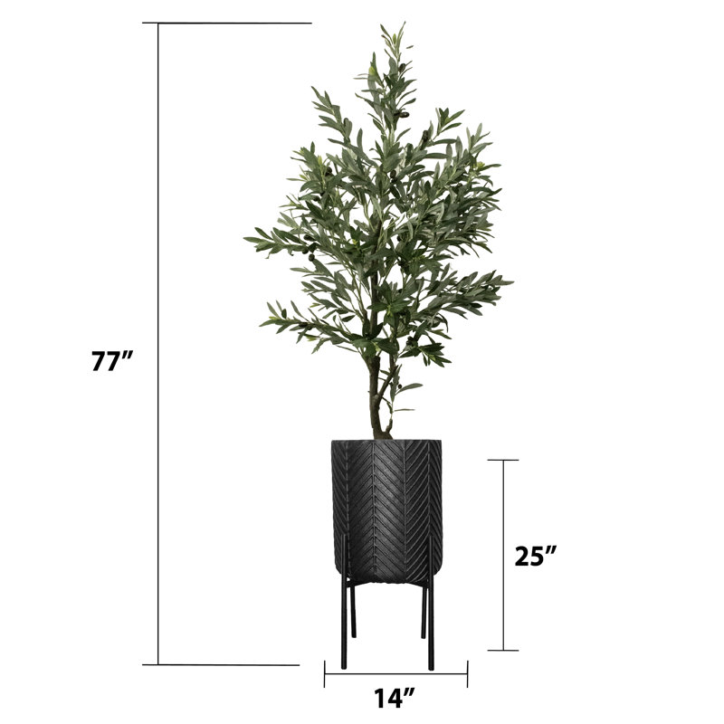 75,5 po Faux olivier en pot