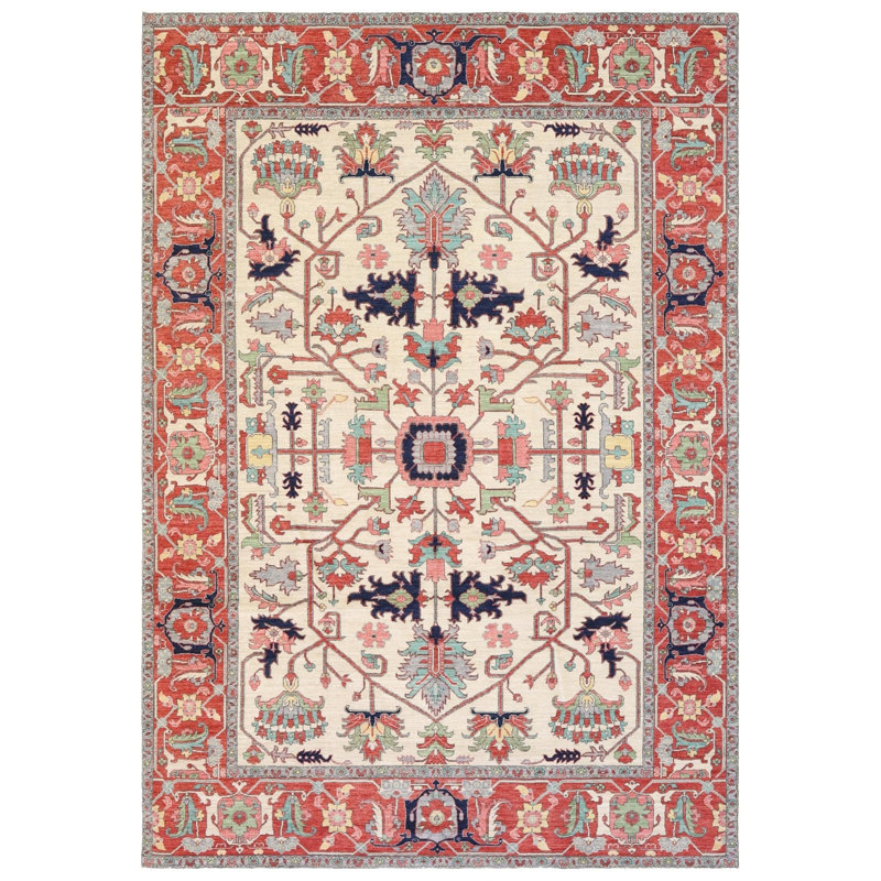 Tapis bleu nouvel âge rectangulaire unique 10 pi x 14 pi Mazar