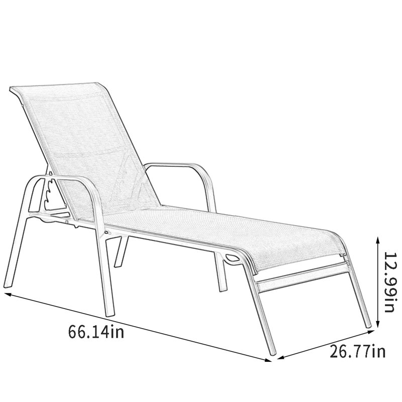 Lit de bronzage pliant en aluminium