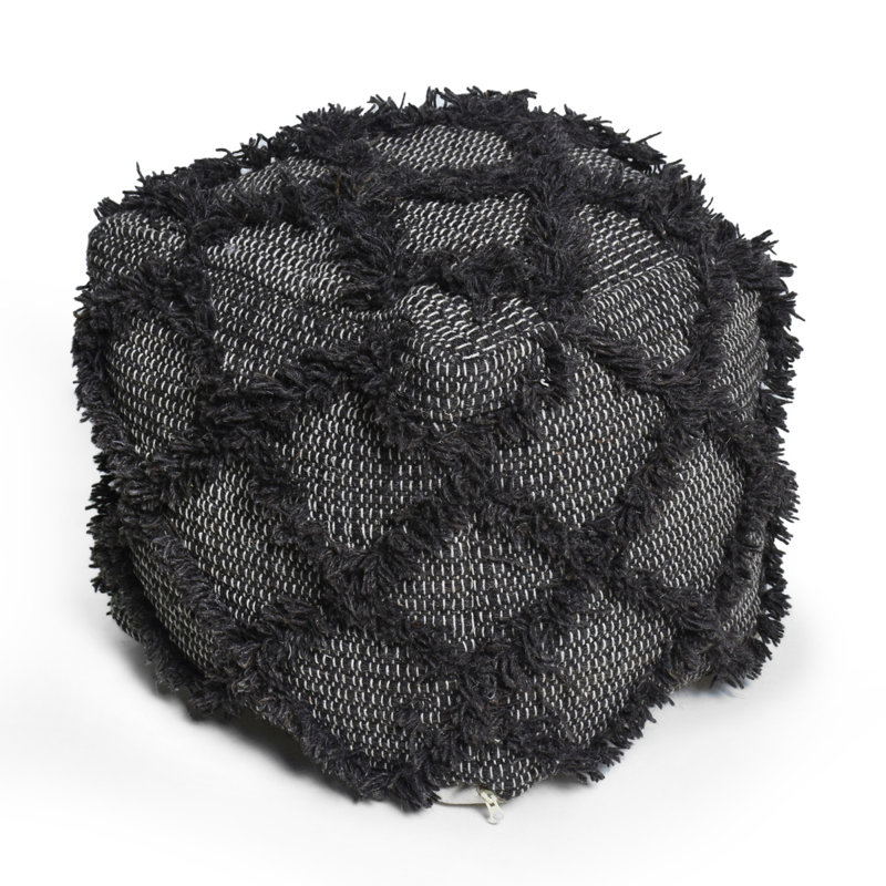 Jumanji Handcrafted Wool And Cotton Pouf
