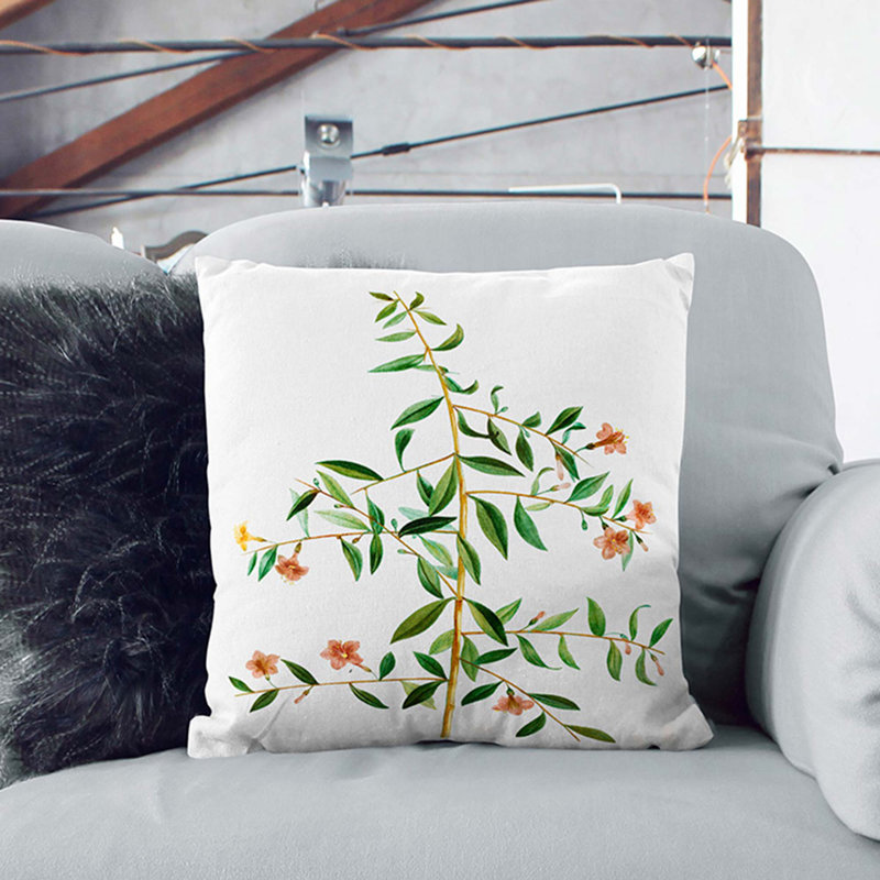 Floral Square Throw Cushion, 40cm H x 40cm W x 15cm D