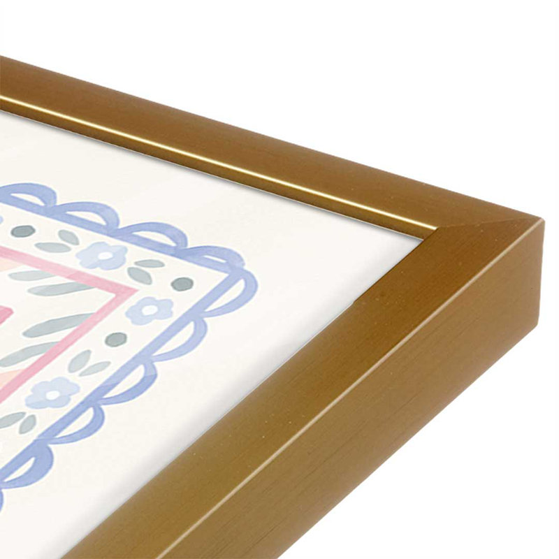 «Blooming Spring V» par Laura Marshall, reproduction d'art, H 30 po x l 30 po, Doré
