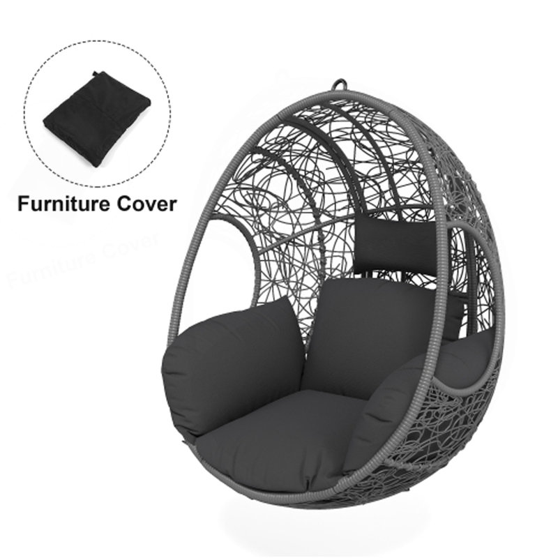 EGG CHAIR, STAND WITH 350LBS, Dark Gray, Black