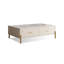 Table basse blanc massif + bois manufacturé + pierre frittée rectangulaire
