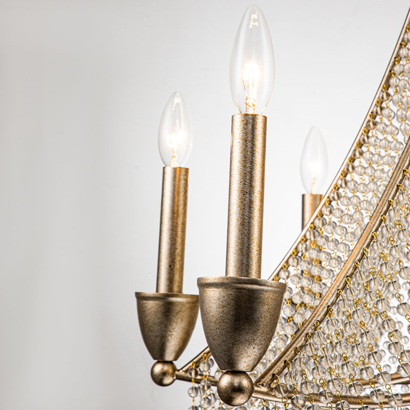 Lustre empire à 8 lumières avec détails en cristal Hildah