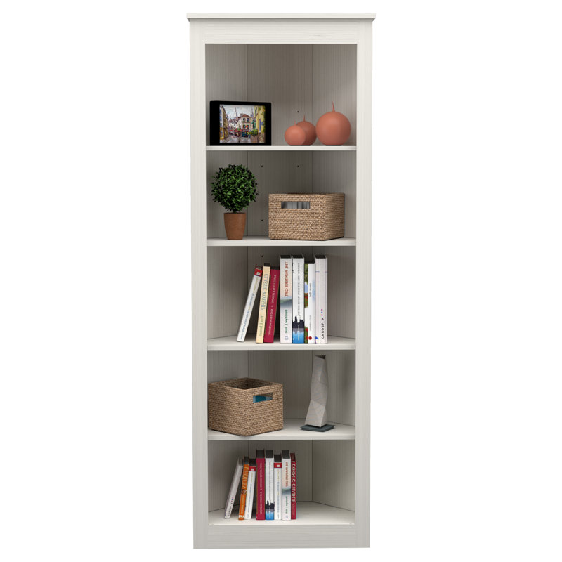 Brooxie Corner Bookcase, Washed Oak