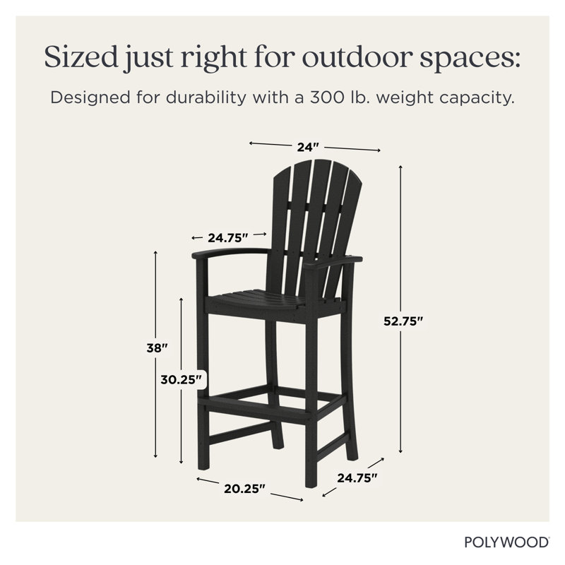 POLYWOOD Palm Coast Bar Chair, Sand