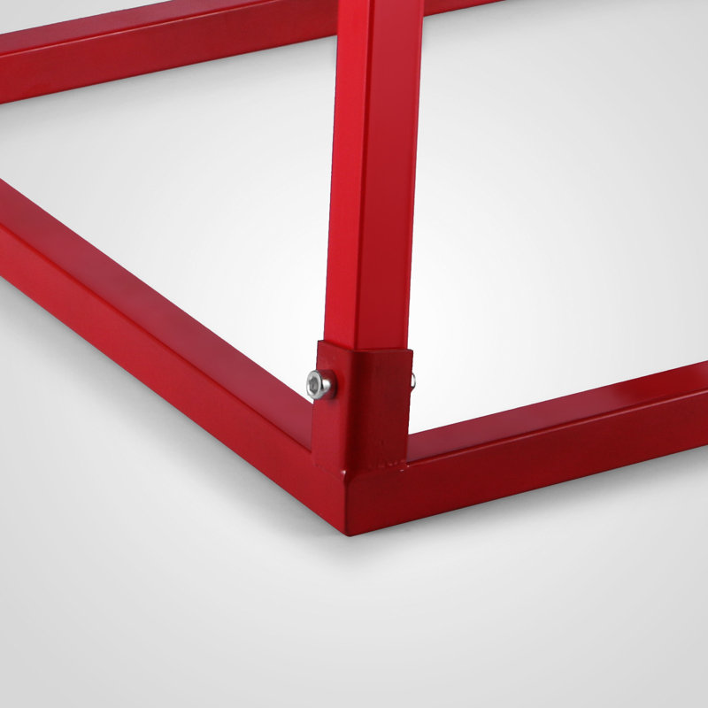 1 - Step Steel Step Stool, Black/Red