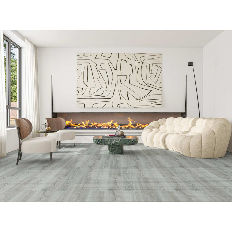 Luxury Vinyl Flooring 7 x 48 x 8mm 20 mil in Fossil oak Grey, Fossil Oak Gray, 20 MIL - High Traffic Residential