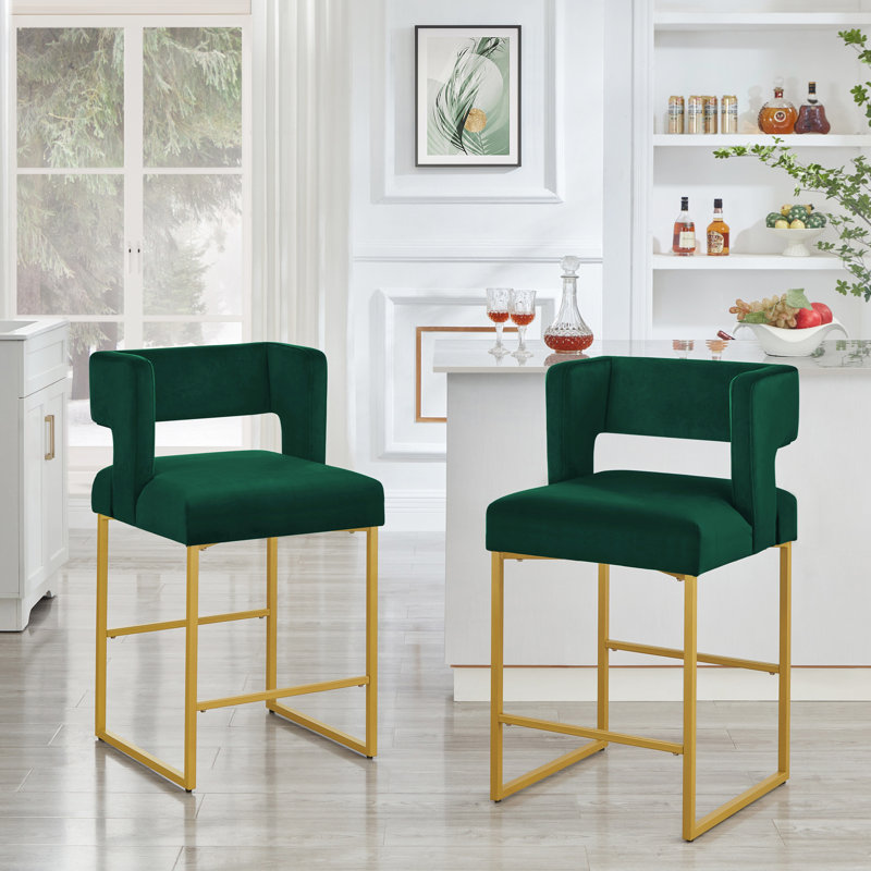 Tabourets de bar à hauteur de comptoir Modern Modern, Vert